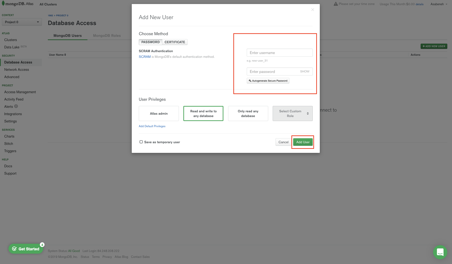 MongoDB添加用户