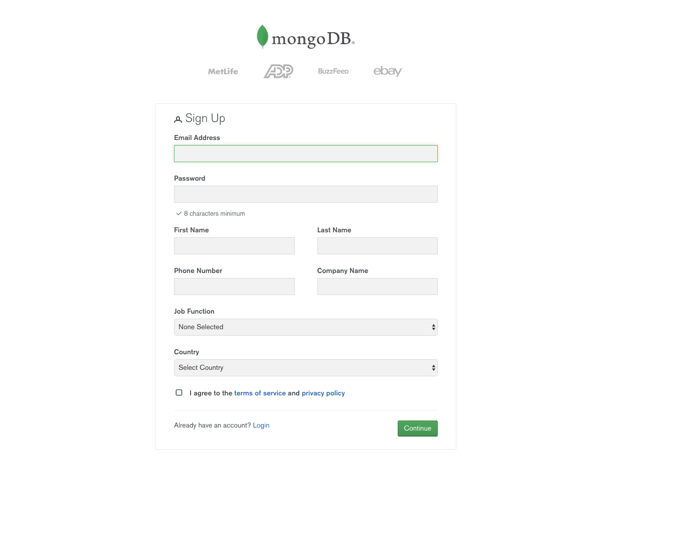 MongoDB注册